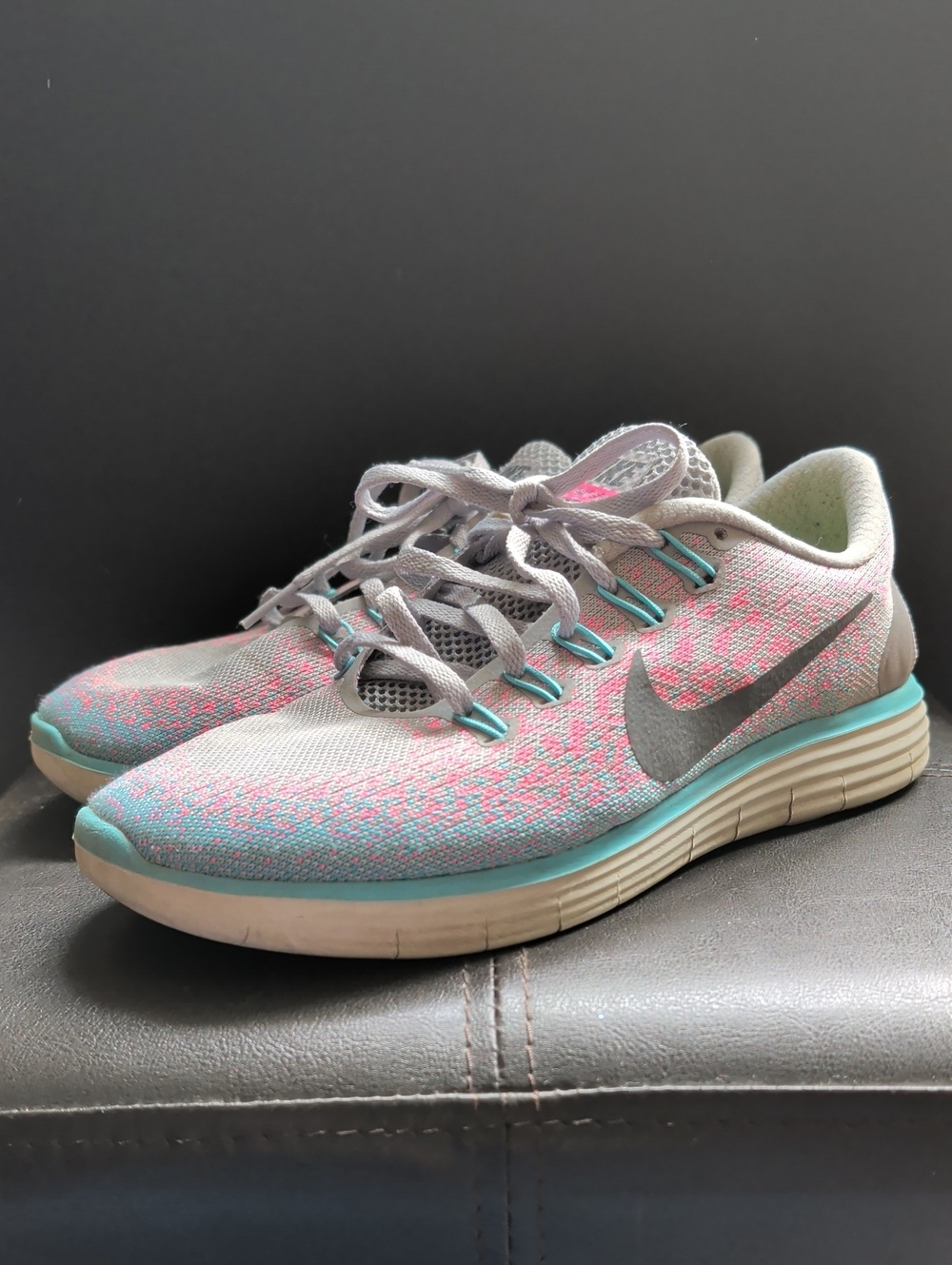 Nike Womens Free RN Distance 827116-006 Grey Pink Running Sneakers Size 8.5